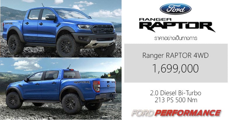 Ford Ranger RAPTOR ราคา